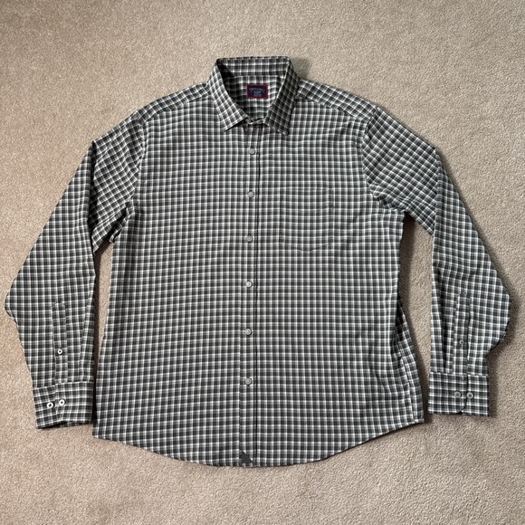 UNTUCKit Mens Stuhlmuller Plaid Button Up Shirt Mens XL Relaxed Fit Green Brown - Picture 2 of 9